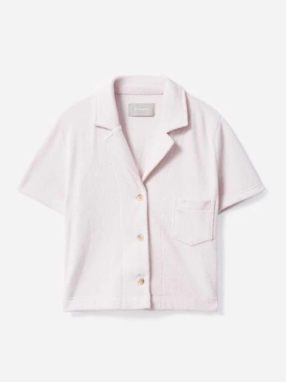 EVERLANE The Terry Cloth Notch Shirt Pink NWT